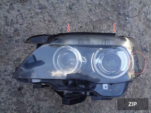 Стекло фары передней левой HID