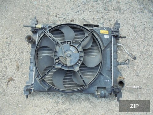 Радиатор охлаждения + конденсор кондиционера + вентилятор