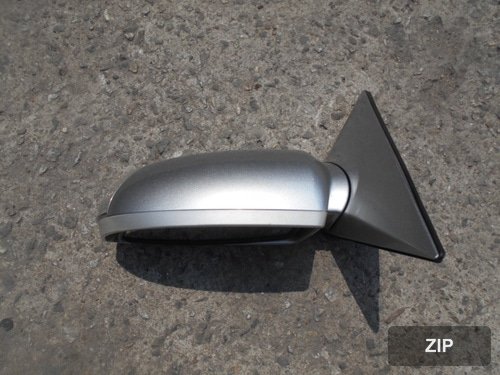 Боковое зеркало левое с электроприводом, LED, памятью, автозатемнением, 3D, серебристое (15 контактов)