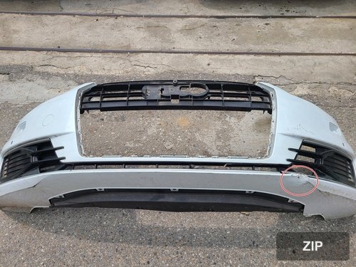 Накладка переднего бампера Audi A6 4G0807437 4G0807065A (2 отверстия под датчики)