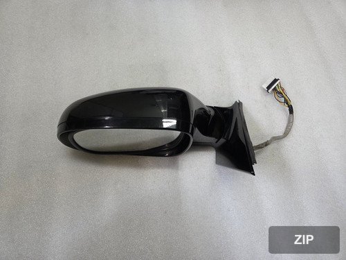 Боковое зеркало левое (водительское) 16pin с электроскладыванием, LED, IMS, памятью, лужами, чёрное (автодим)